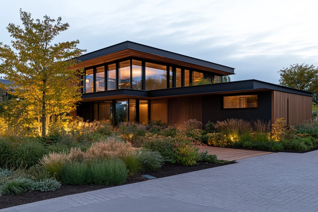 右侧房屋左侧树木