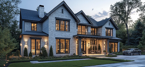 现代农舍街景图