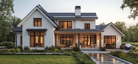 现代农舍街景图