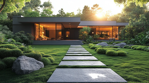 灰色玻璃住宅外观