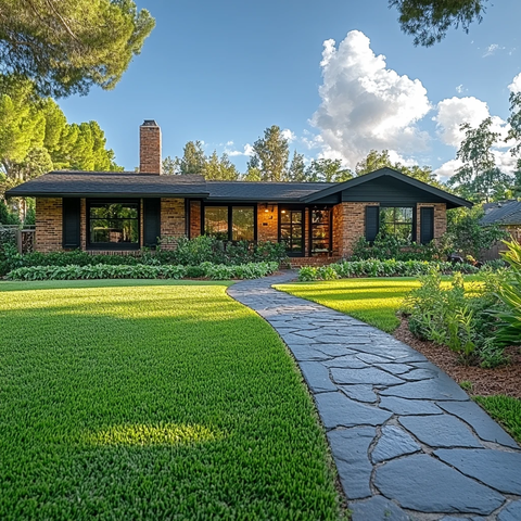 绿意盎然的前院