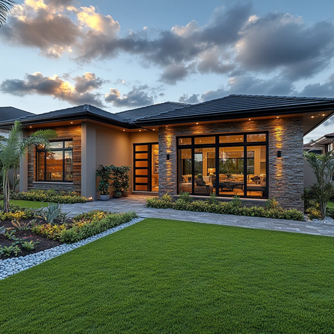 绿意盎然的前院