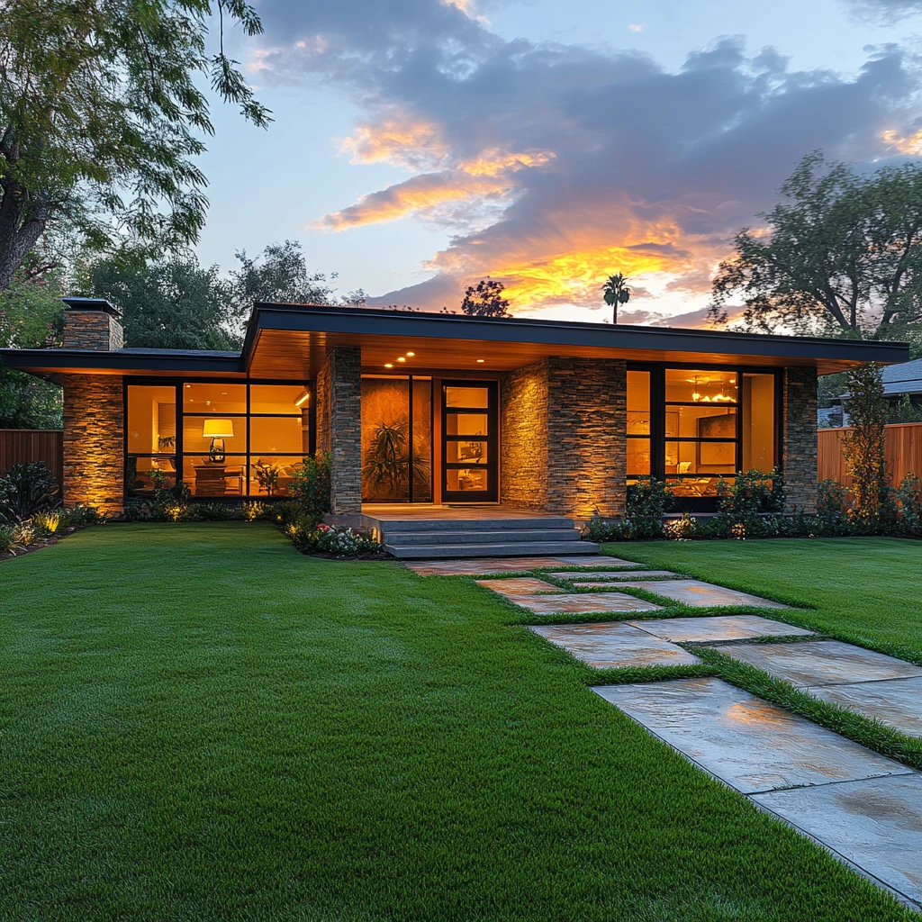 绿意盎然的前院