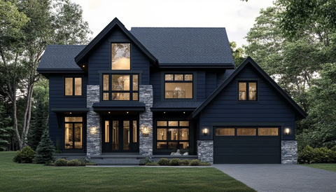 深蓝灰色调外墙