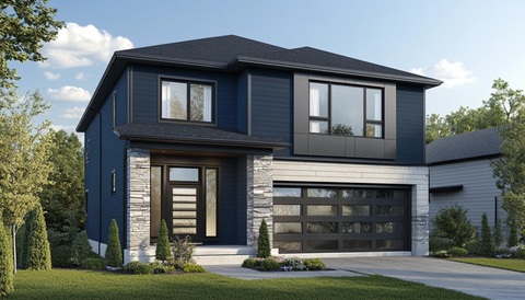 深蓝灰色调外墙