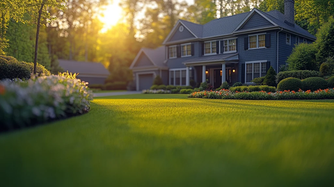 灰瓦大宅庭院全景
