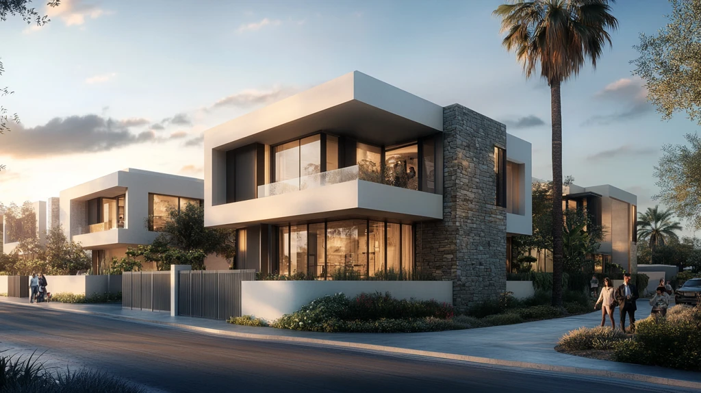 现代住宅街道场景