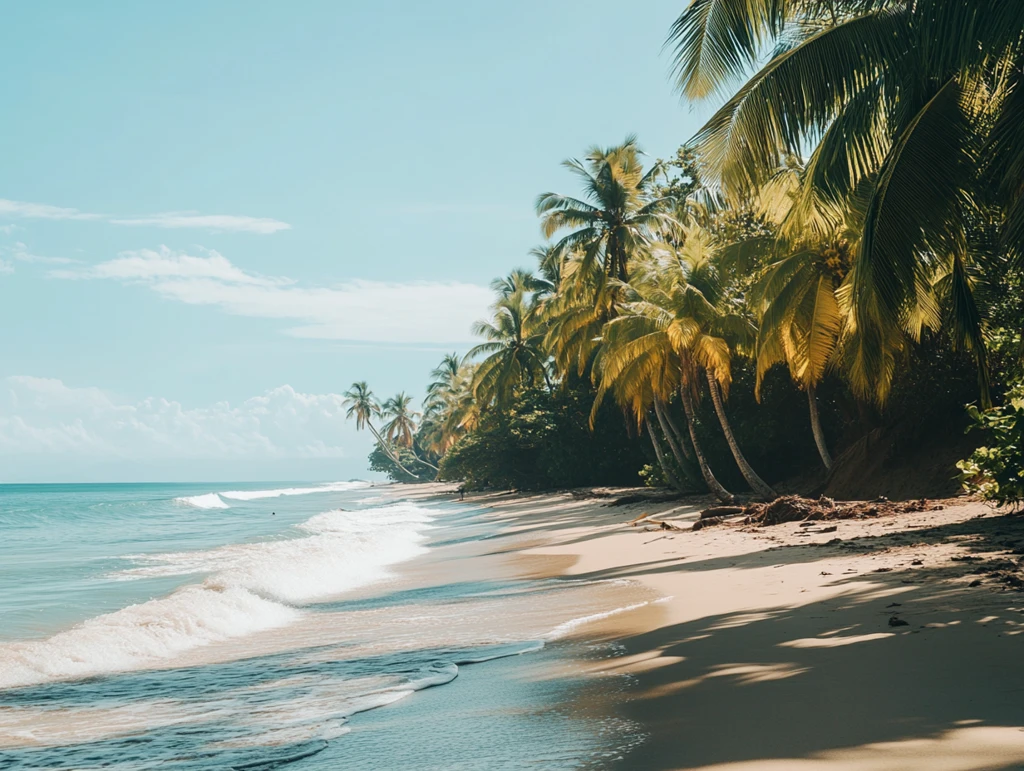 椰林海滨大海树木