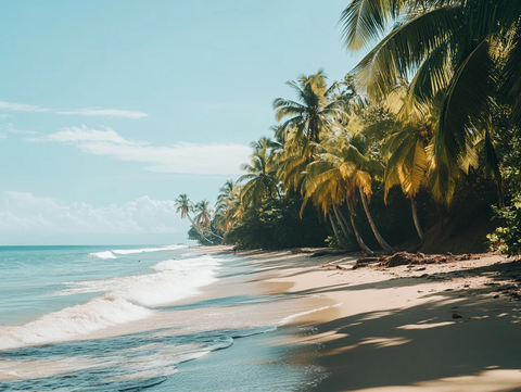 椰林海滨大海树木