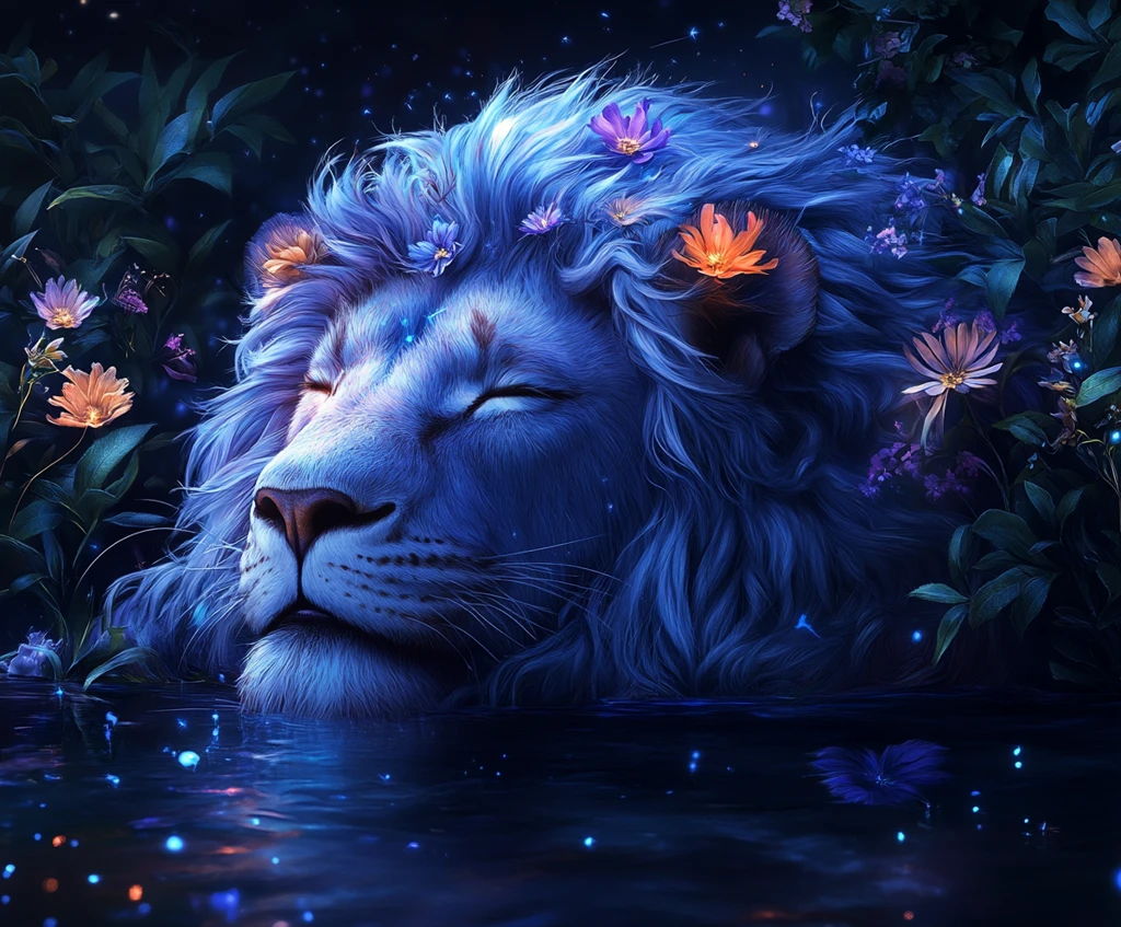 狮子座与植物装饰