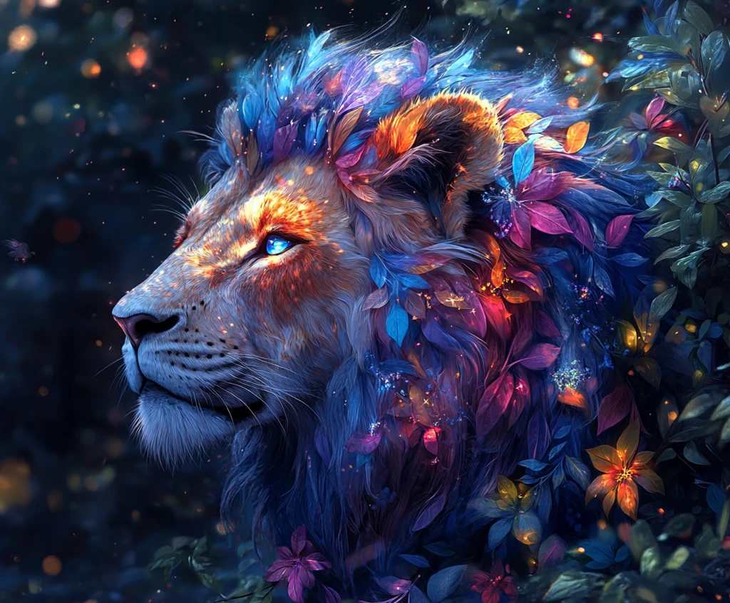 狮子座与植物装饰