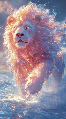 水晶狮子漫步冰原