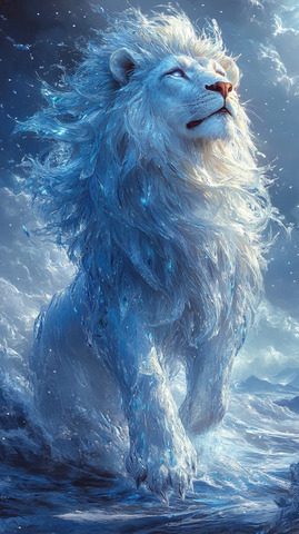 水晶狮子漫步冰原