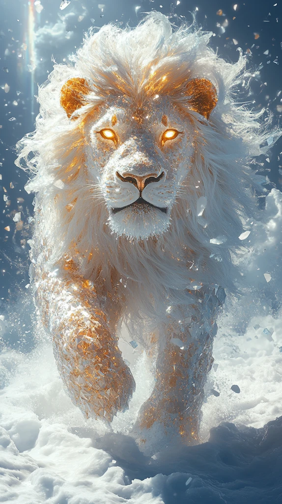 水晶狮子漫步冰原