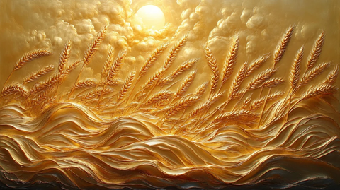 金色麦浪晨风中