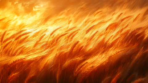 金色麦浪晨风中