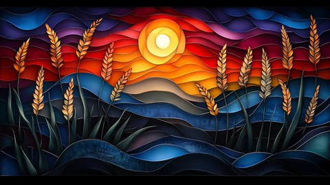 金色麦浪晨风中