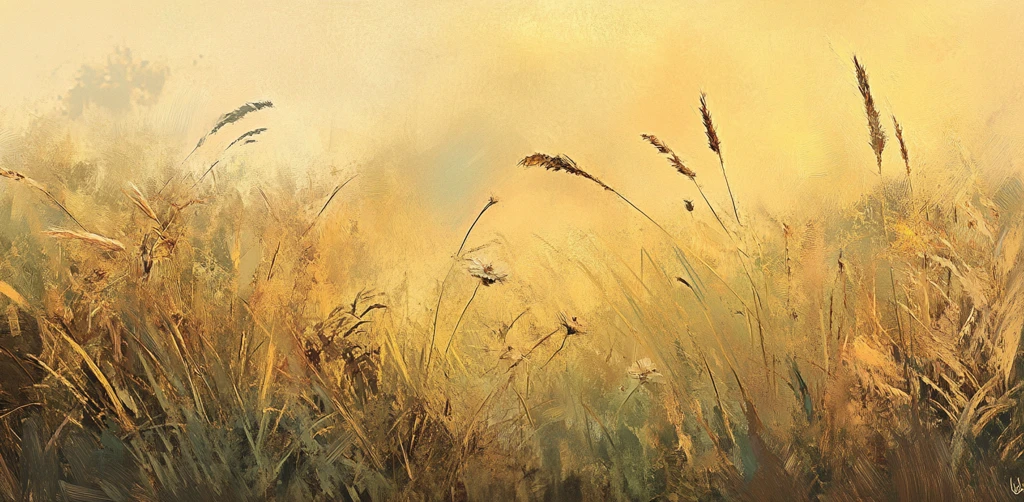 草地与淡黄背景