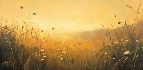 草地与淡黄背景