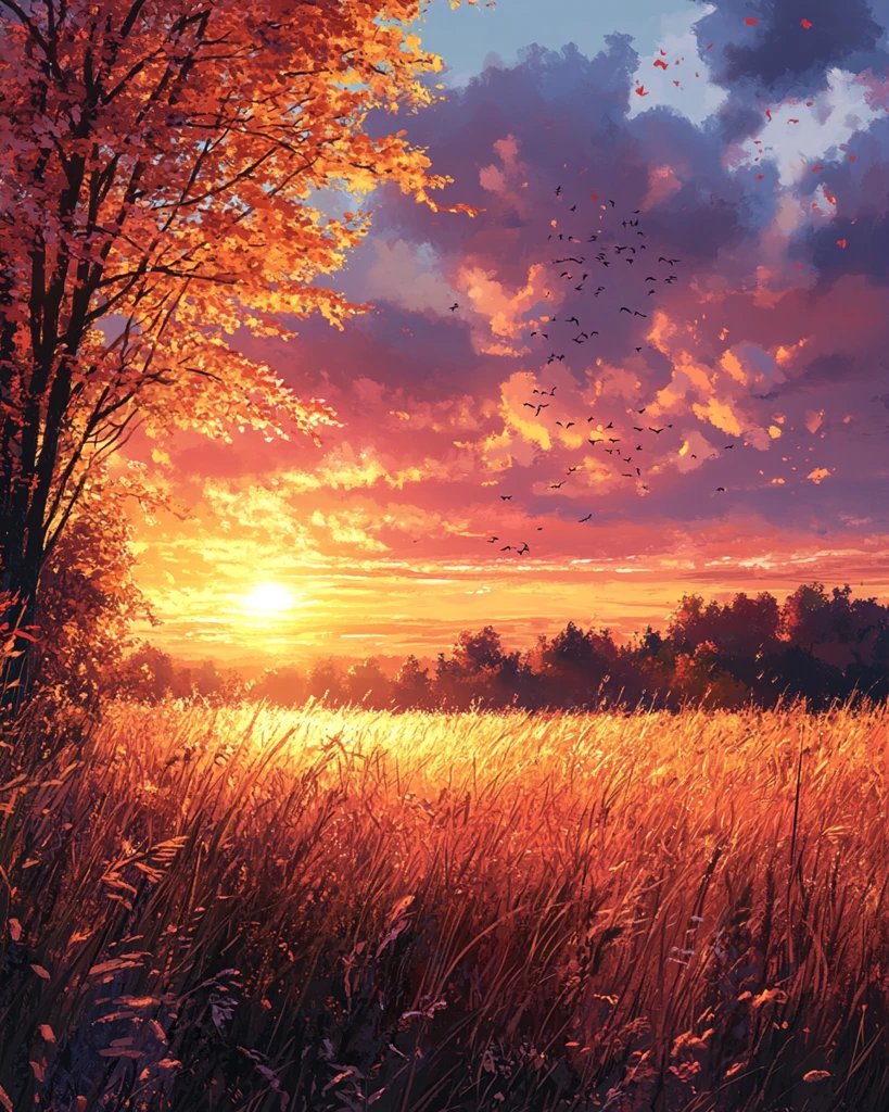 晚夏暮色静谧时