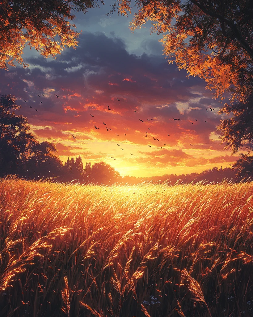 晚夏暮色静谧时