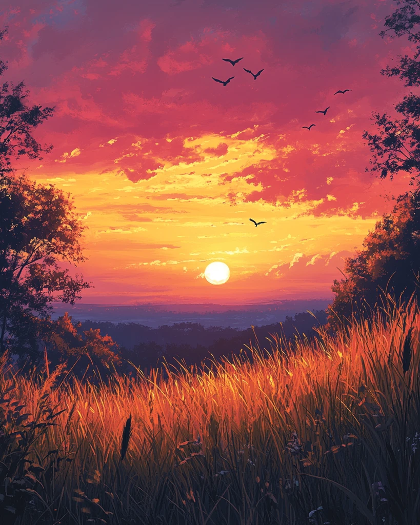 晚夏暮色静谧时