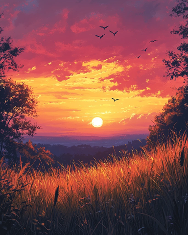 晚夏暮色静谧时