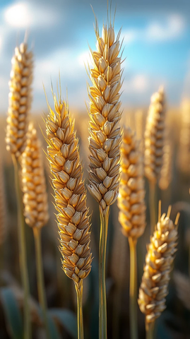 小麦生长蓝天白云