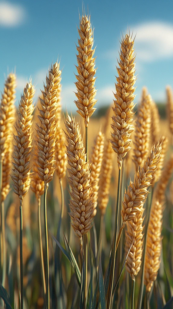 小麦生长蓝天白云