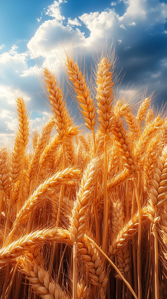 小麦生长蓝天白云