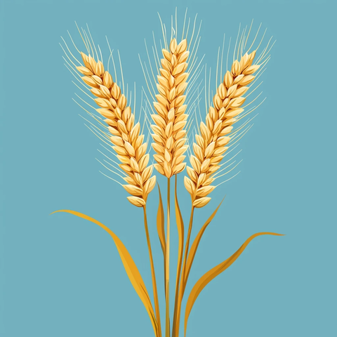 黄色小麦蓝背景
