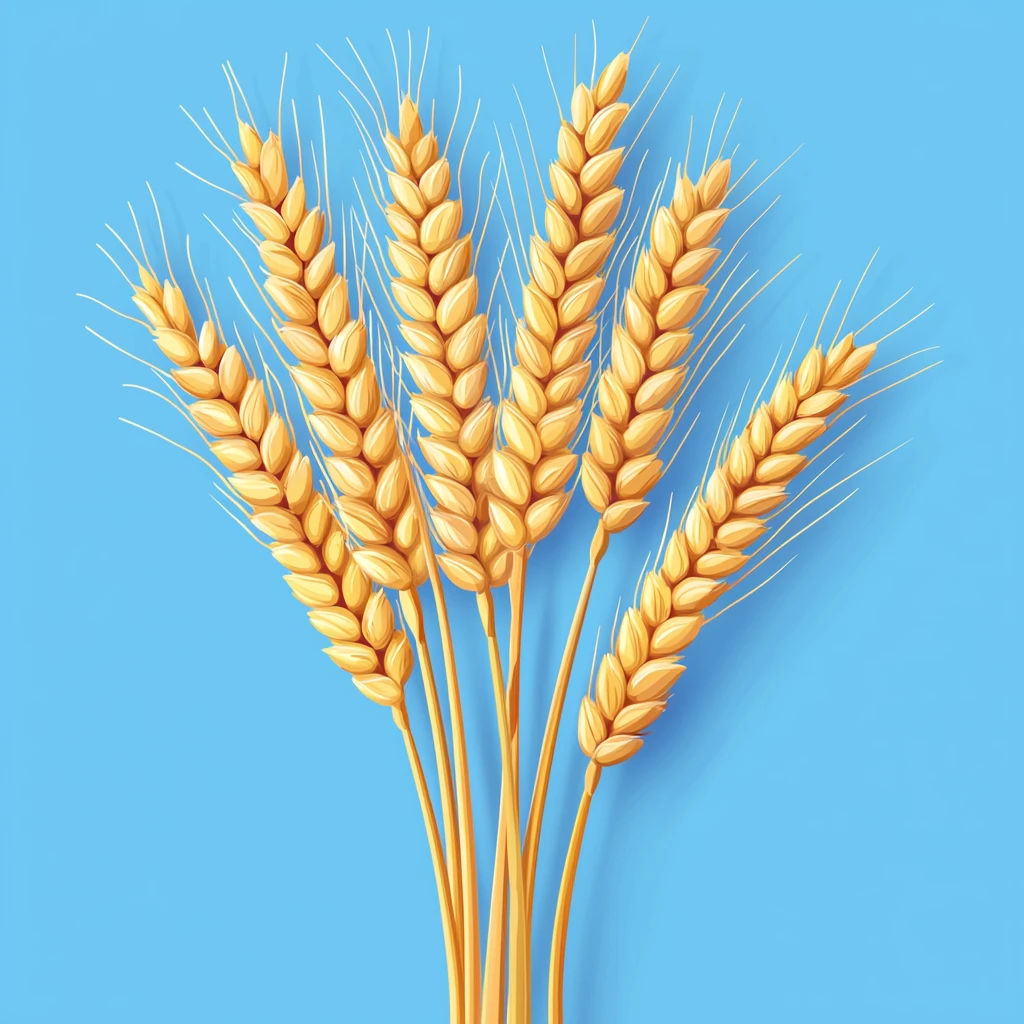 黄色小麦蓝背景