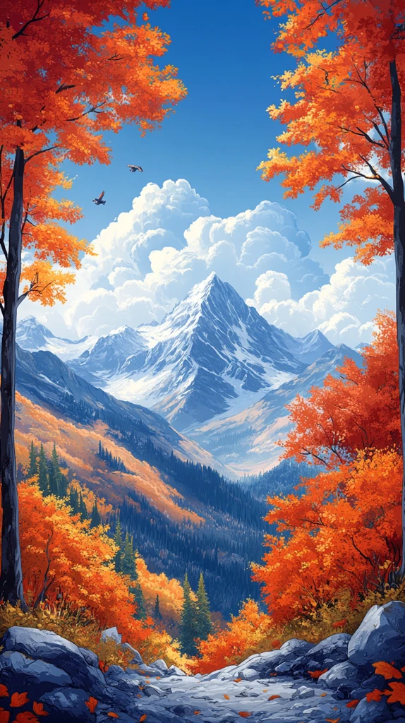 秋日的连绵山景