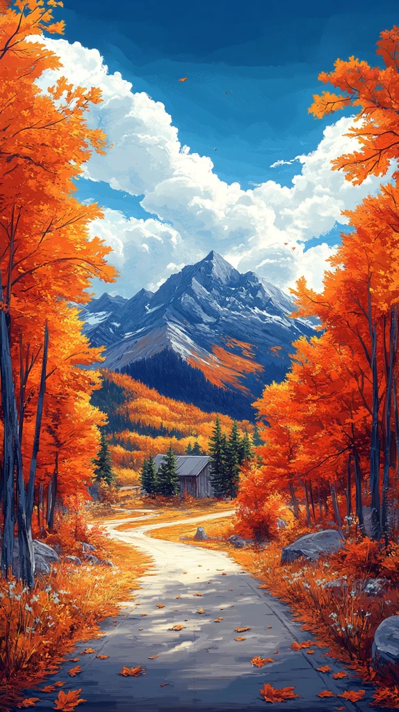 秋日的连绵山景