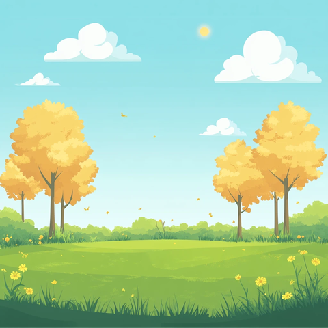 卡通公园矢量插画