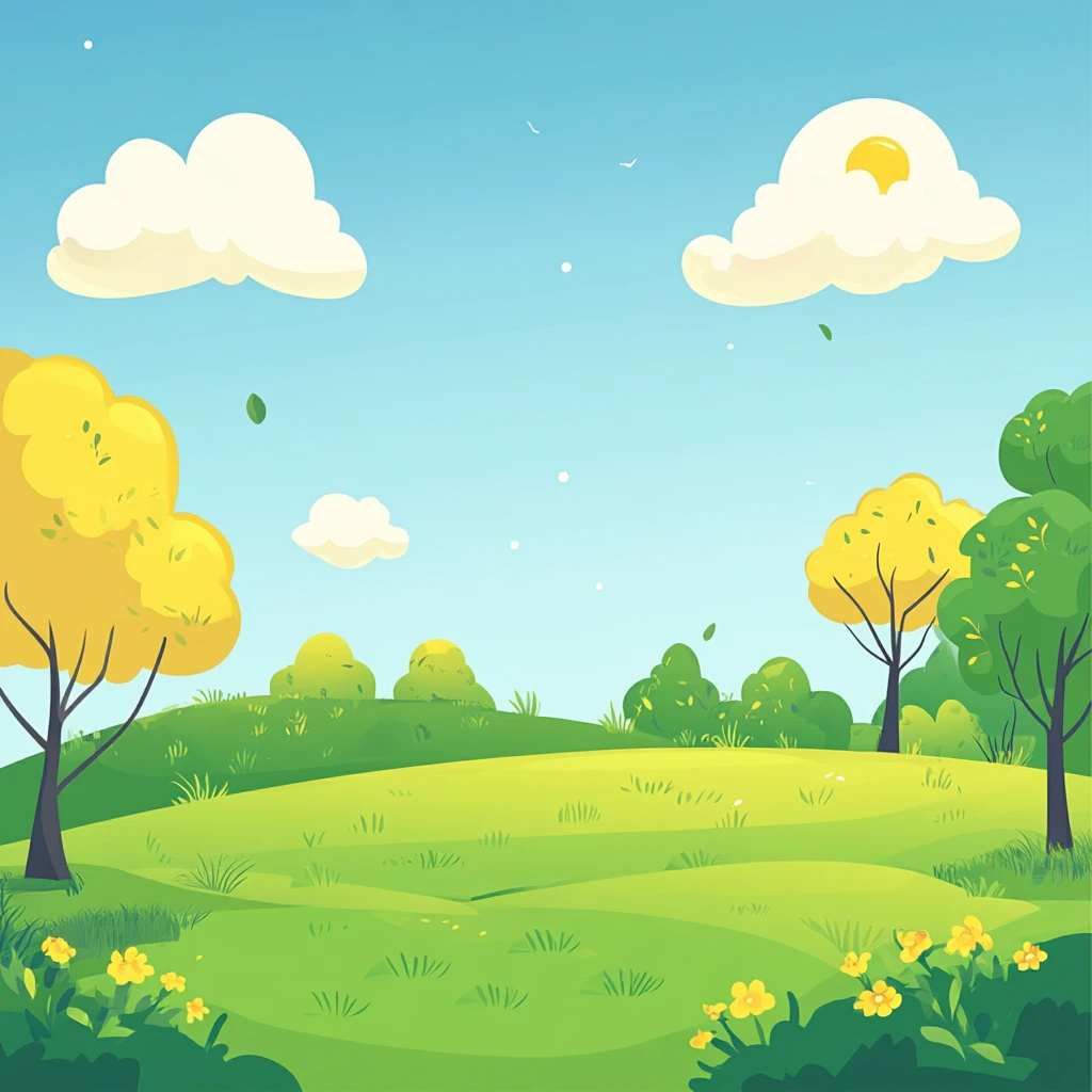 卡通公园矢量插画