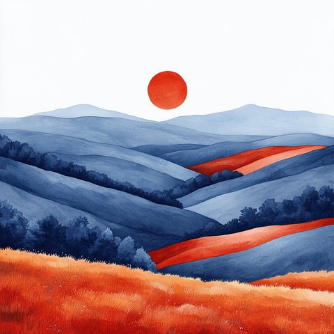 英式山丘线条图