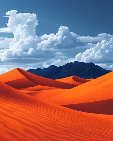 橙色沙丘与蓝天