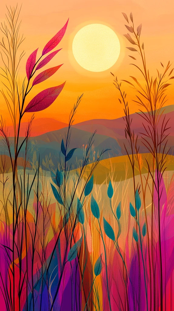 日出山间水流动