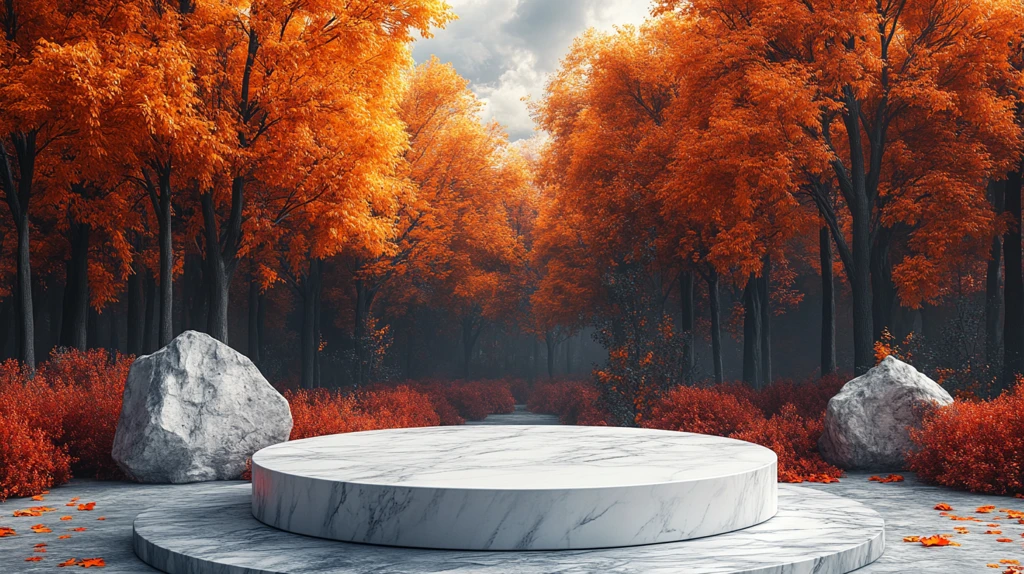 枫叶飘舞大理石台