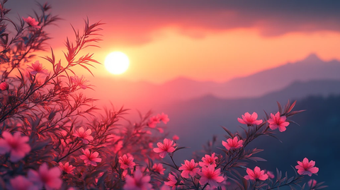 昆仑山秋季夕阳