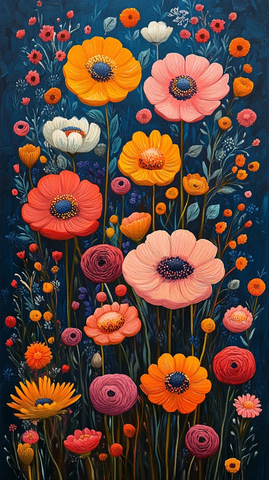 马蒂斯风格花卉画