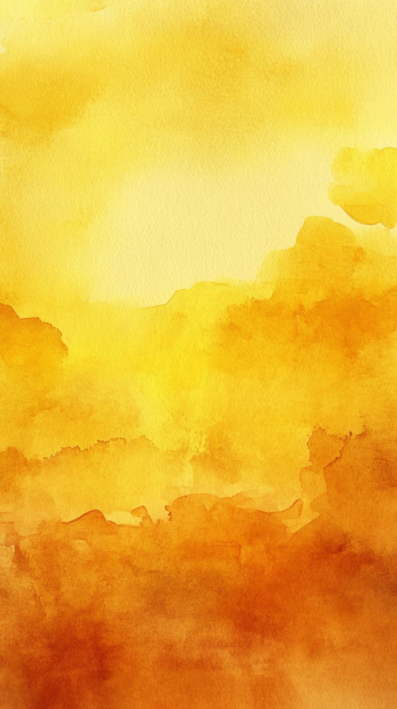 暖黄水彩细节
