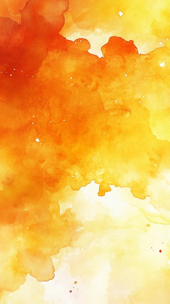 暖黄水彩细节