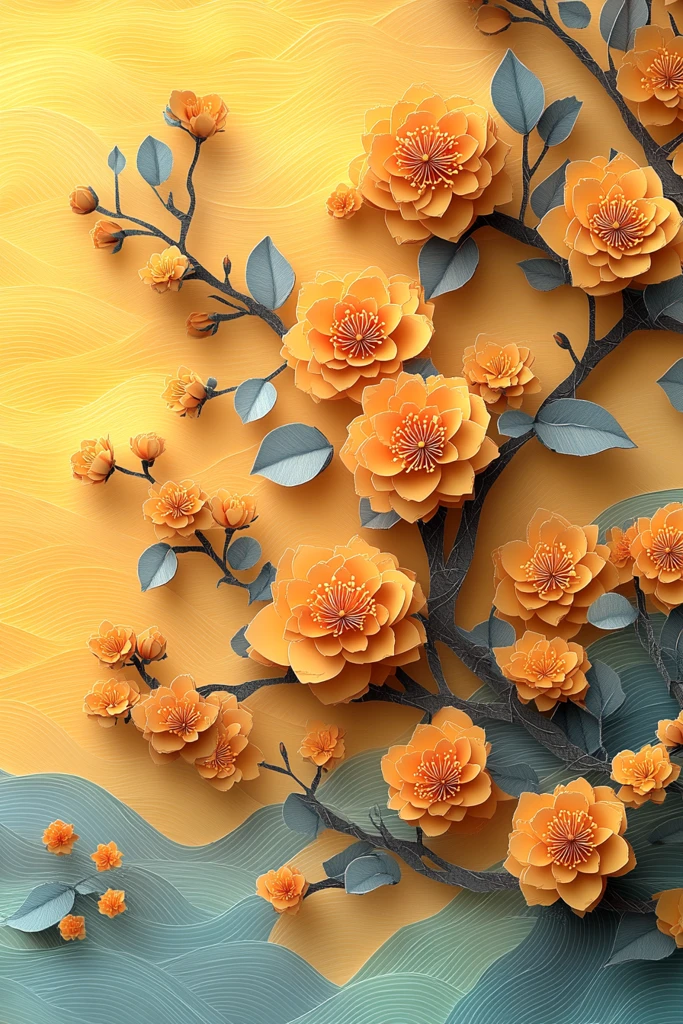 桂花剪纸中秋海报