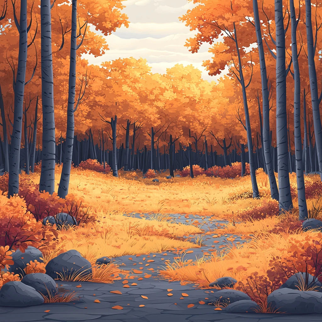 温暖森林卡通背景