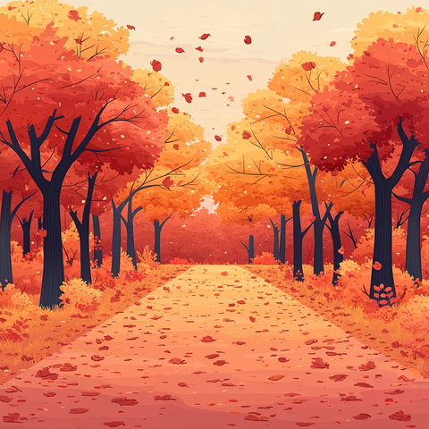 温暖森林卡通背景