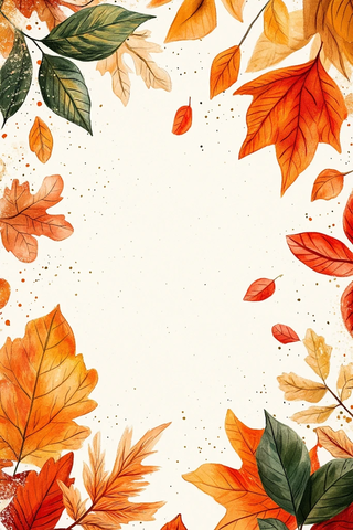 秋叶素描矩形框