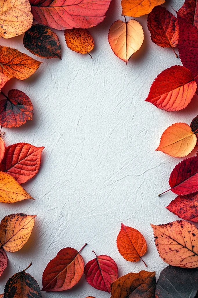 秋叶素描矩形框