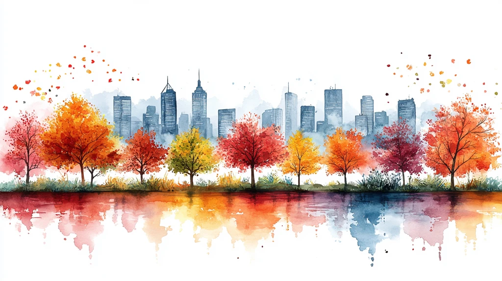 四季变换水彩背景